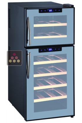 Dual temperature wine service wine cabinet