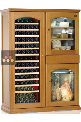 Gourmet combination : Single-temperature wine cabinet, cheese cabinet & cold meat cabinet