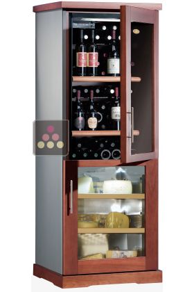 Combined wine service and cheese cabinet