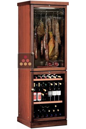Combined wine service, cold meat and cheese cabinet