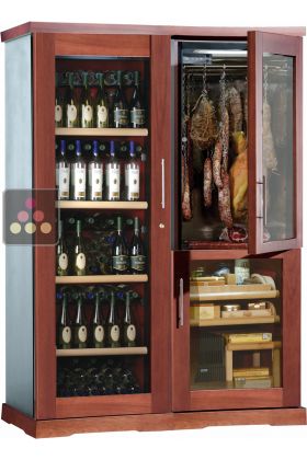 Gourmet combination : wine cabinet, cigar humidor & cold meat cabinet