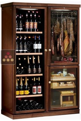 Gourmet combination : wine cabinet, cold meat cabinet & cigar humidor
