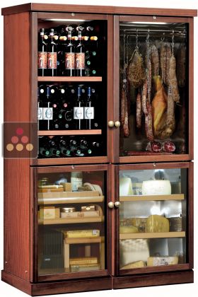 Gourmet combination: wine, cold meat, cheese and cigars