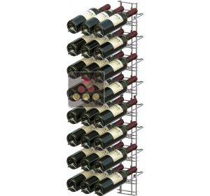 Chromed steel wall rack for 24 x 75cl bottles - Sloping bottles VISIORACK