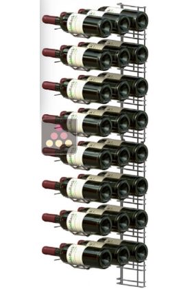 Chromed steel wall rack for 24 x 75cl bottles - Horizontal bottles