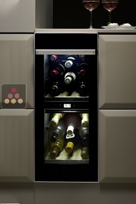 Dual temperature built in wine service cabinet - Left hinged