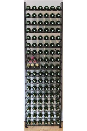 Modular metallic storage unit for 102 bottles