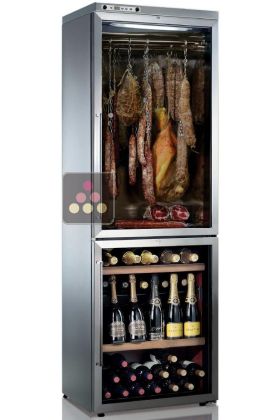 Combined wine service, cold meat and cheese cabinet