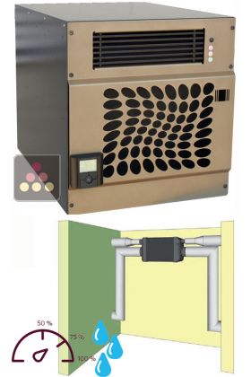 Air conditioner for wine cellar with humidifier and heating system for room of up to 48m3 - installation to adjoining room