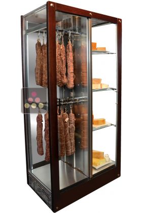 3-sided refrigerated display cabinet for storage or service of cheese and cold meat