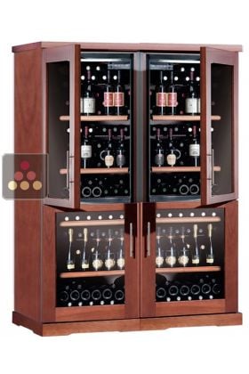 Combination of 4 single temperature wine cabinets for service or storage 