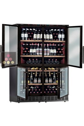 Combination of 4 single temperature wine cabinets for service or storage - free standing or built in 
