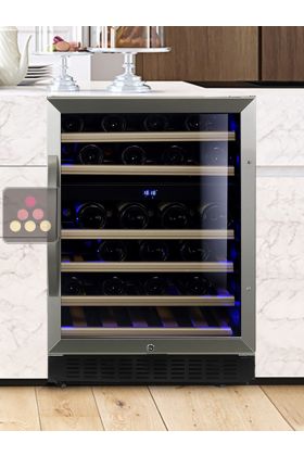 Dual temperature built in wine cabinet for storage and/or service