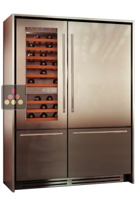 Combination of a Wine Cabinet, a Fridge and 2 compartments Tri-modes - Light Design