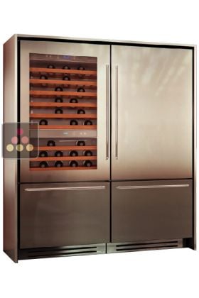 Combination of a Wine Cabinet, a Fridge and 2 compartments Tri-modes - Classic Design