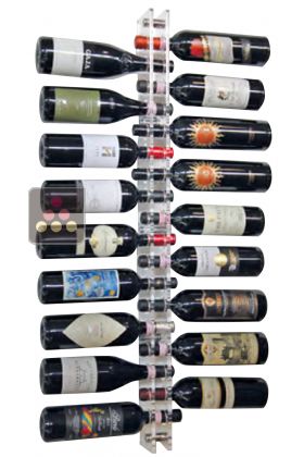 Wall Mounted Bottle Rack in Plexiglass for 18 bottles (optional lighting LED)