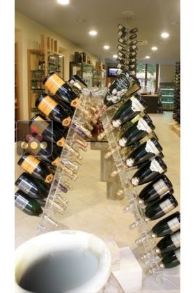 Free Standing display in Plexiglas for 120 champagne bottles