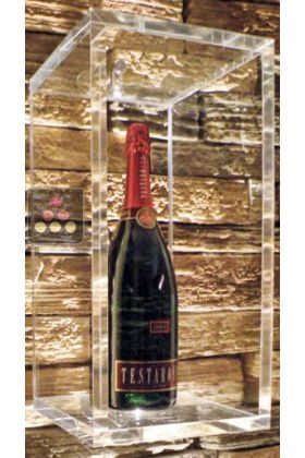 Wall Display Case for 1 Champagne Bottle or a Classic Bottle