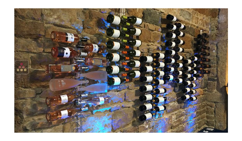 Horizontal wall rack for 8 x 75cl bottles