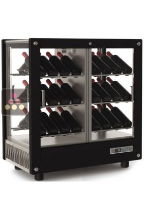 4-sided refrigerated display cabinet for storage or service of wine
