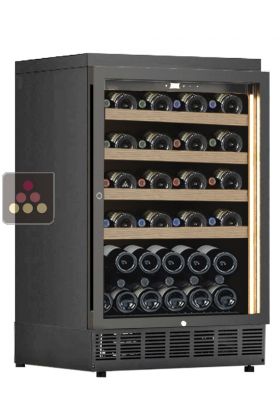 Built-in single temperature wine cabinet for wine storage or service - Sliding shelves