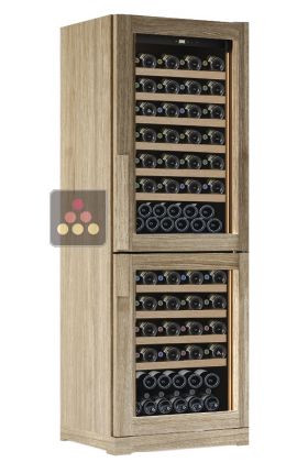 Dual temperature wine cabinet for service or storage - Sliding shelves