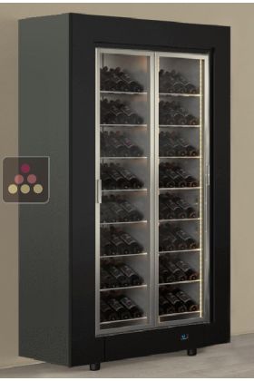 Professional multi-temperature wine display cabinet - Inclined bottles - Flat frame