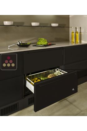 Built-in Drawer fridge with Black steel front