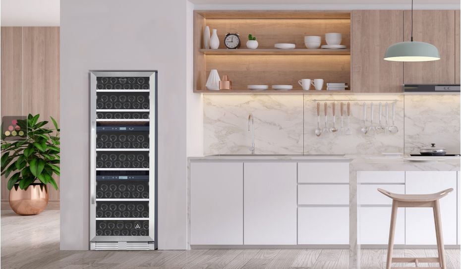 Built-in 3 temperature wine cabinet for service or storage