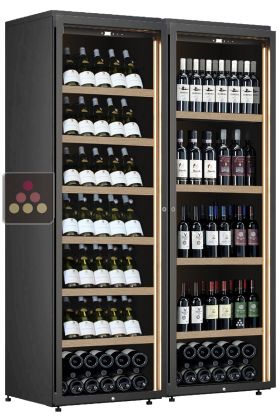 Combination of 2 single-temperature freestanding wine cabinets for storage or service - Mixt equipment