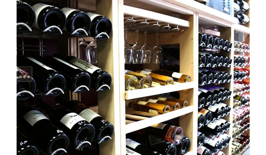 Wooden storage rack for 576 bottles