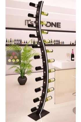 Stone and wood bottle display unit