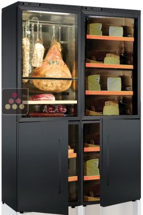 Combination of 2 delicatessen cabinets and 2 cheese cabinets
