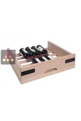 Beech wood sliding drawer for wine cabinets in the Prestige range
