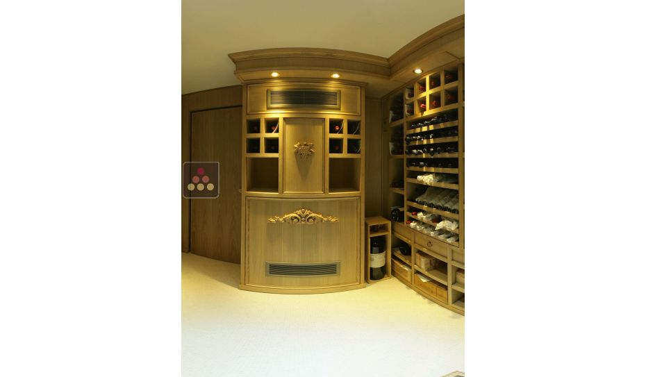 Air conditioner for wine cellar up to 2200W with ducted evaporator and humidifier - Vertical ducting