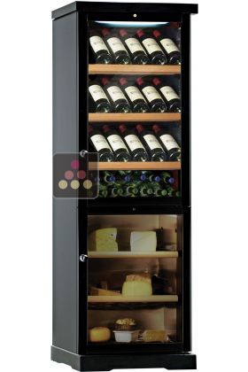 Combined wine service and cheese cabinet