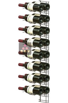 Black wall rack for 16 x 75cl bottles - Horizontal bottles
