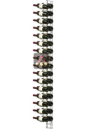 Black wall rack for 32 x 75cl bottles - Horizontal bottles