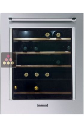 Dual temperature built in wine cabinet for storage and/or service - left-hinged