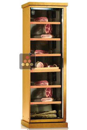 Refrigerated cabinet for cured meat preservation - Wood cladding - Sliding shelves