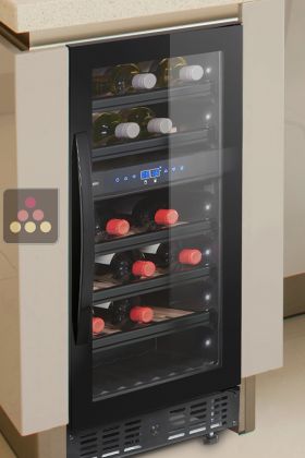 Built-in dual temperature wine cabinet for service/and or storage - Full Glass door