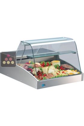 Open refrigerated counter for self-service - Width 150cm - Straight glass