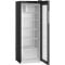 Black forced-air commercial refrigerator - Glass door with side LED light - 250L