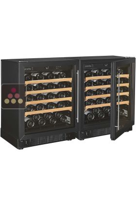 Combination of 2 single temperature wine ageing cabinet - Sliding shelves