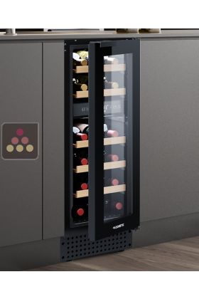 Dual temperature buil-in wine cabinet for service and storage