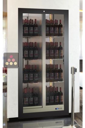 Professional built-in multi-temperature wine display cabinet - Standing bottles