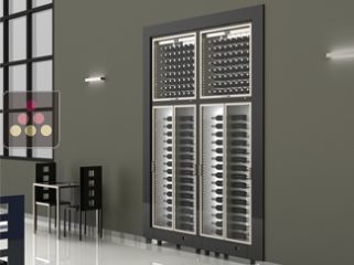 Combination of four built-in modular multi-purpose wine cabinets 
