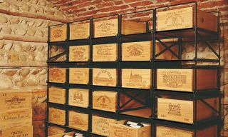 Wooden case storage rack