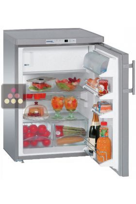 Mini fridge / freezer - stainless steel with full door - 137 Litres