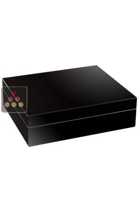 Compact Cigar Humidor matte black lacquered